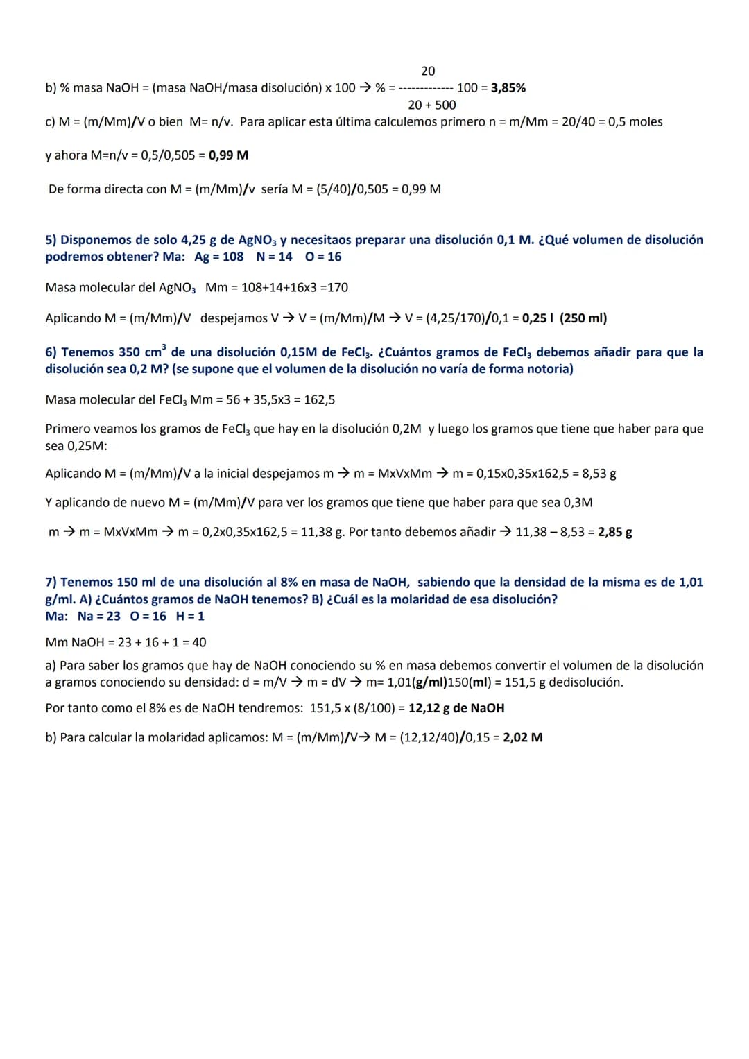 # EJERCICIOS SENCILLOS DE GASES Y DISOLUCIONES
## GASES
1) Un gas ocupa un volumen de 2 I en condiciones normales. ¿Qué volumen ocupará es