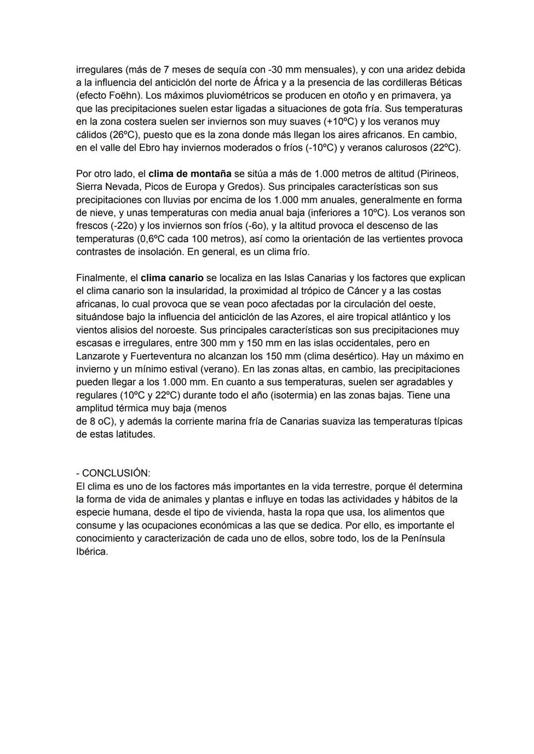 TEMA 3: LOS CLIMAS EN ESPAÑA.
- INTRODUCCIÓN:
En España tenemos una gran diversidad de climas, desde el clima en las costas y los
diferent