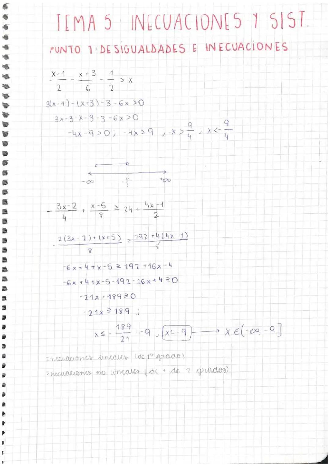 Cálculo de inecuaciones