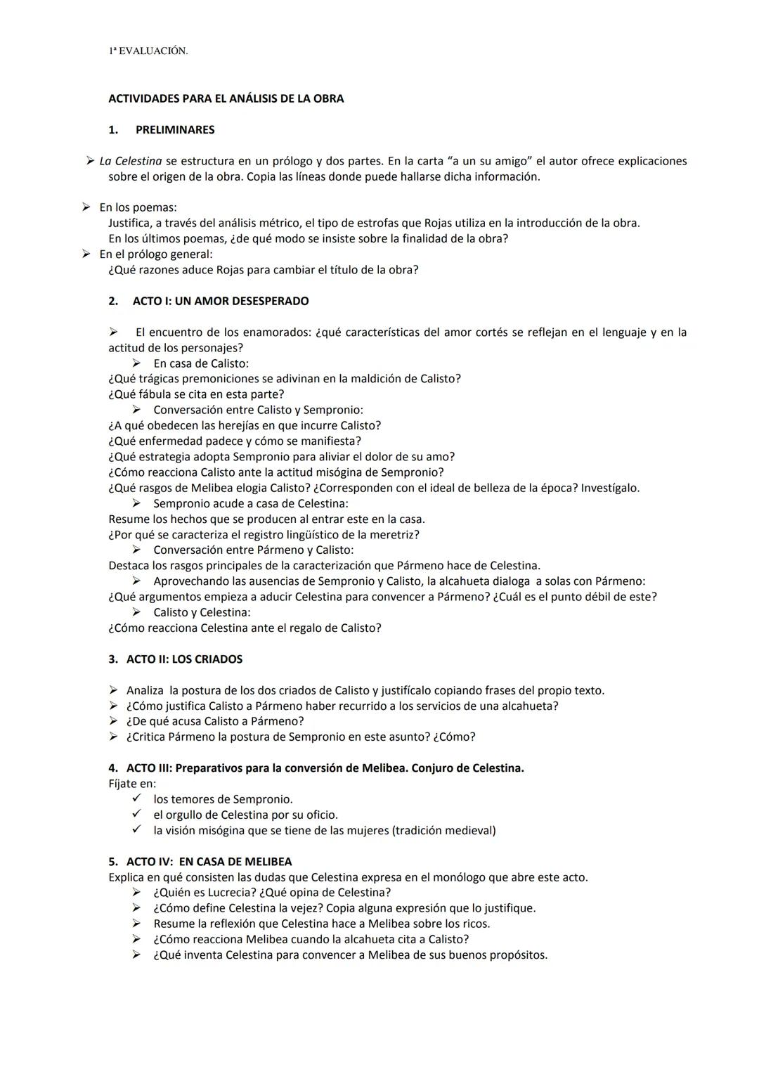 GUÍA DE LECTURA
LA CELESTINA
FERNANDO DE ROJAS
OBJETIVOS
La finalidad de estas actividades es facilitar la comprensión de la obra y refl
