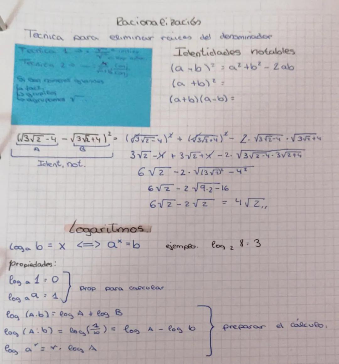 1Operaciones con NIR
RECUERDA
+
Transformar a
tracción:
Raices:
Indice
n
1,75 -> 125 V.
--> el signo mayor.
Diviclir
y multiplicar fraccione