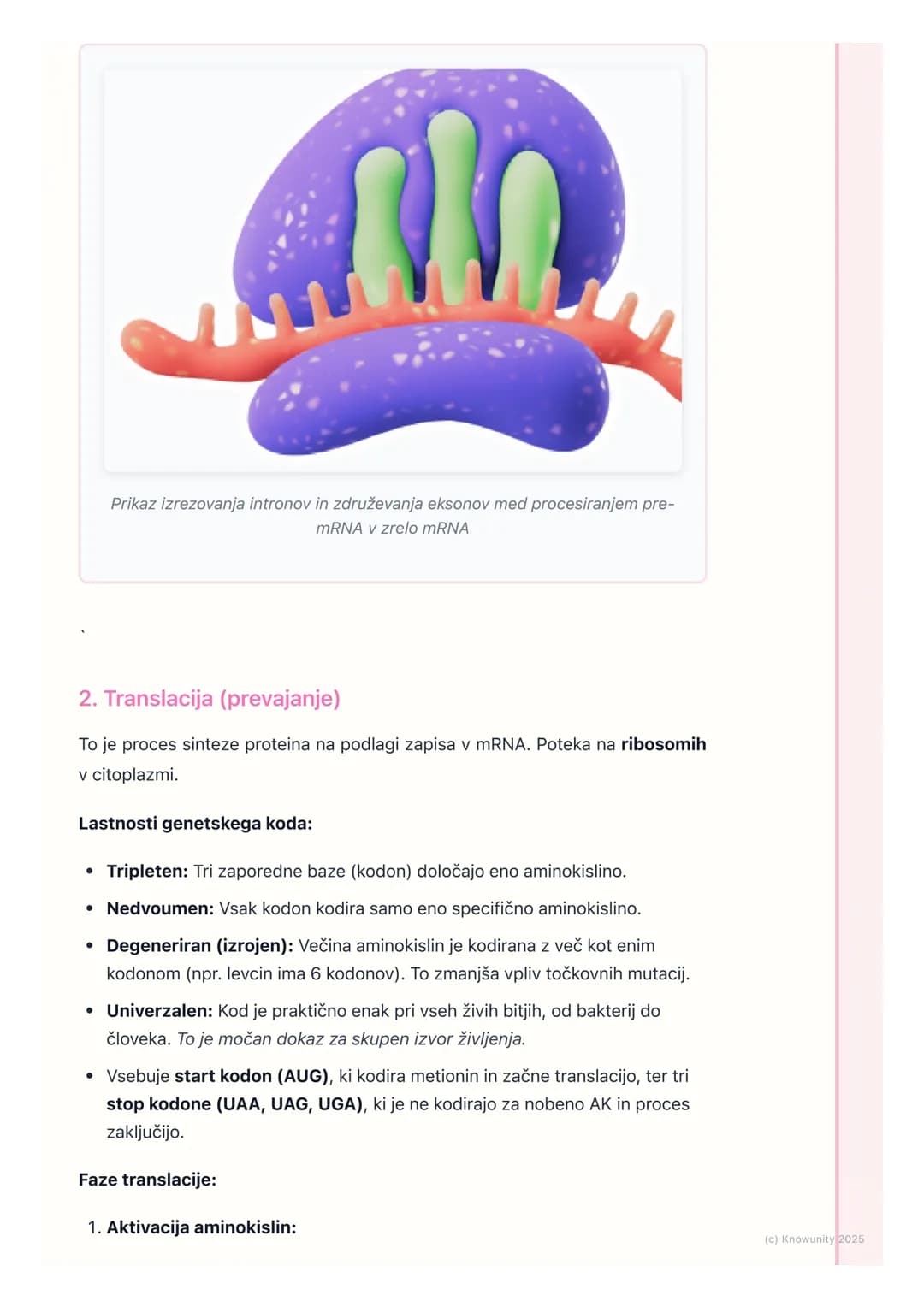 # Izražanje genov
Uvod v izražanje genov
Izražanje genov je osrednji proces v biologiji, kjer se informacija, zapisana v
genu (zaporedje n