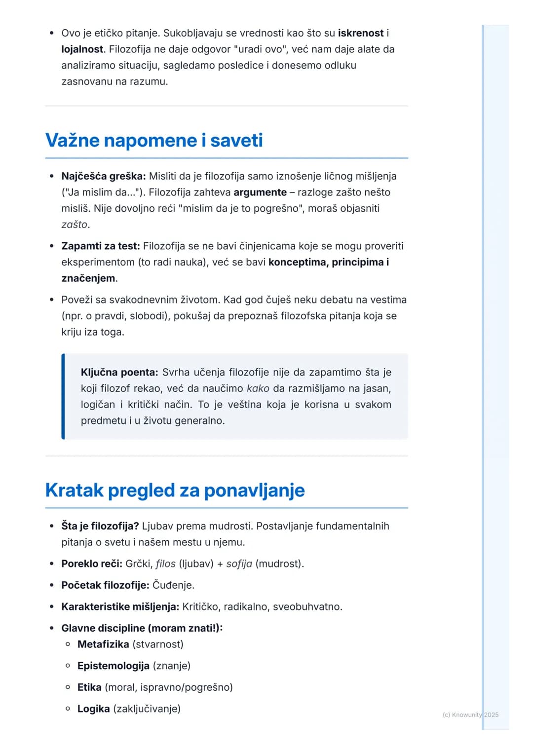# Šta je filozofija?
# Šta je uopšte filozofija?
Filozofija nije samo učenje gomile imena i datuma. To je više kao veština,
način razmišlj