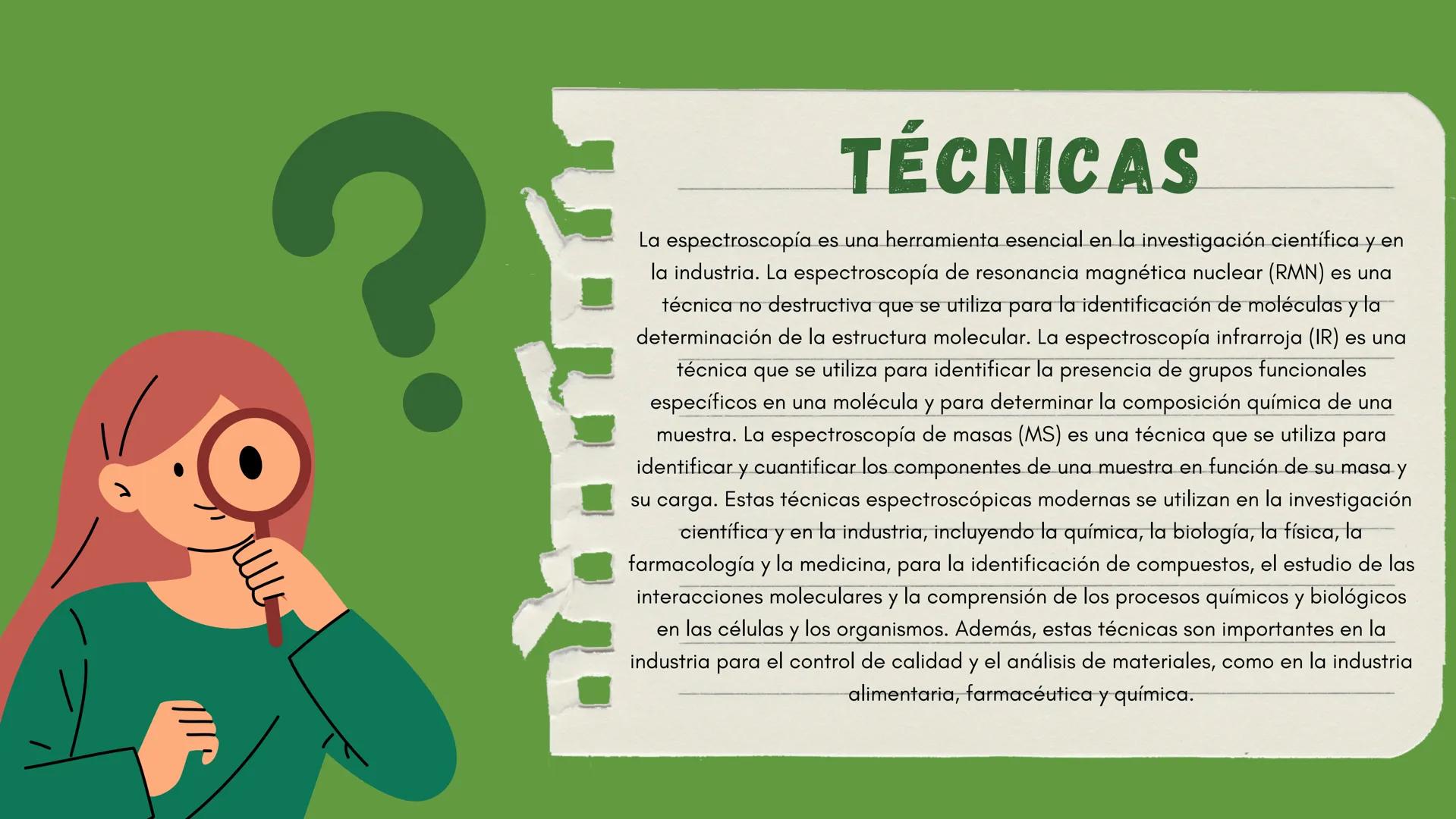 (...
LA
ESPECTROSCÓPICA
María Sánchez
дев
IL FUNDAMENTOS
La espectroscopía es la rama de la física que se encarga del estudio de la interacc