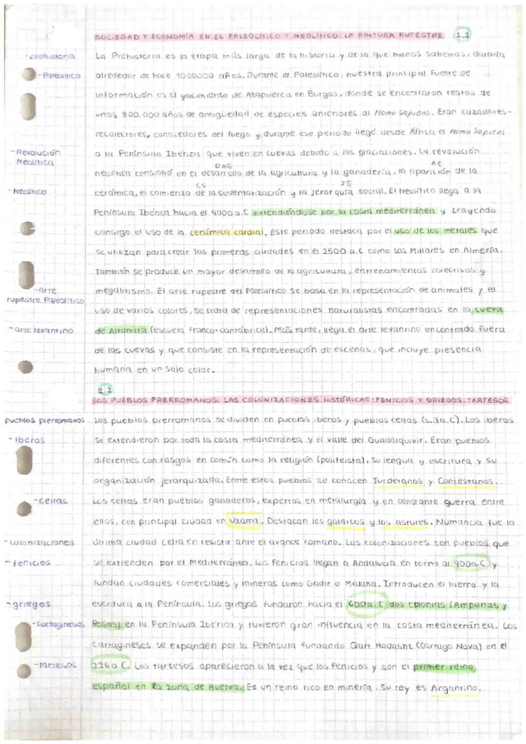 prehistoria
-Paléditrico
-Revolución
Neolitica
-Neolítico
-arte
rupestre Paleolitico
-arte levantino
-celtas
pueblos prerromanos los pueblos