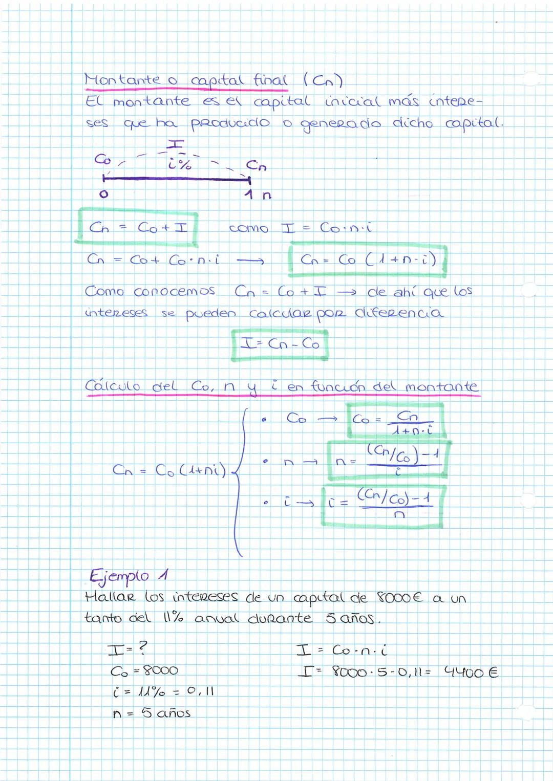 CAPITALIZACIÓN SIMPLE
En capitalización simple solo produce interés el
capital, es decir, los intereses no generan nue-
Vos intereses
TEMA 3