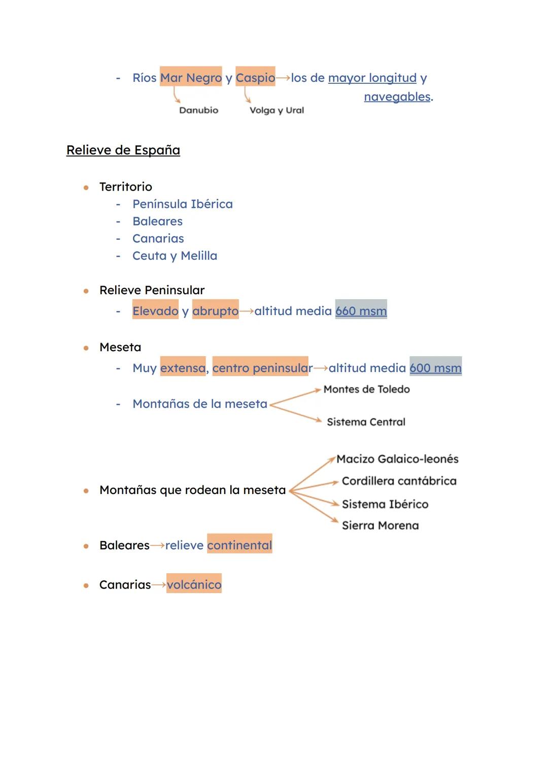 Definiciones:
● Montañas
elevación natural del terreno
Cordillera conjunto de montañas alineadas
Llanura terreno extenso sin desniveles
Mese