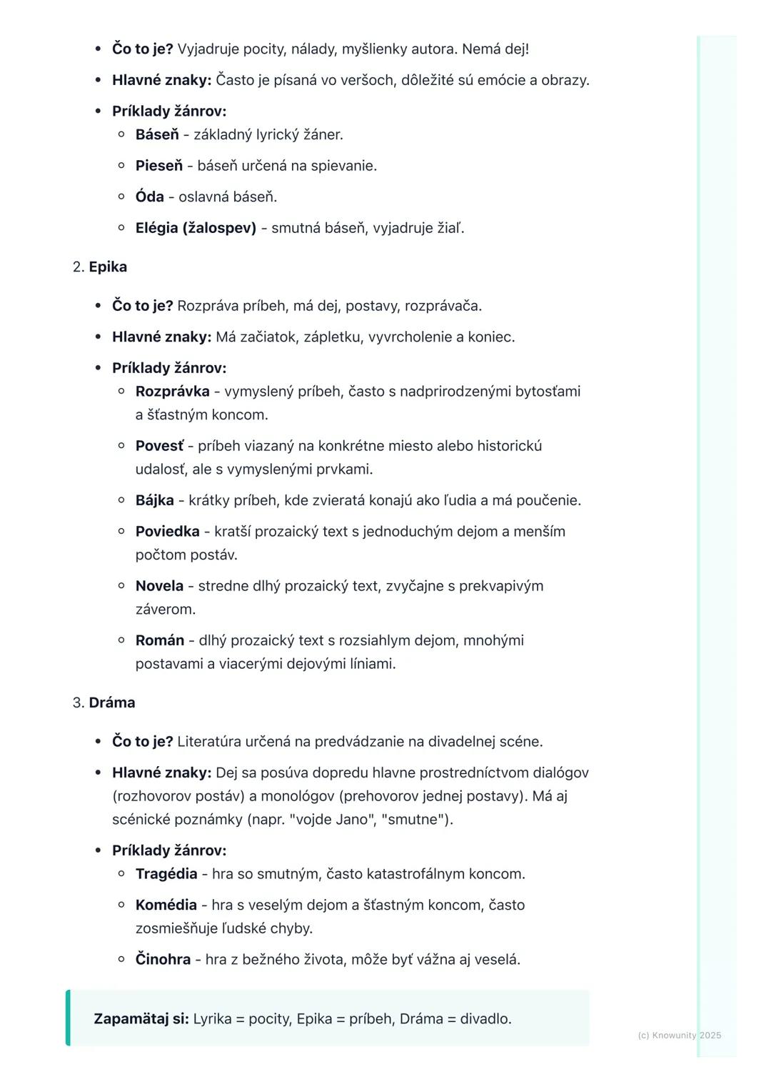 # Opakovanie literárnych
pojmov
Úvod do opakovania literárnych pojmov
Ahojte! Pripravujem si poznámky na písomku z literatúry. Musíme si z