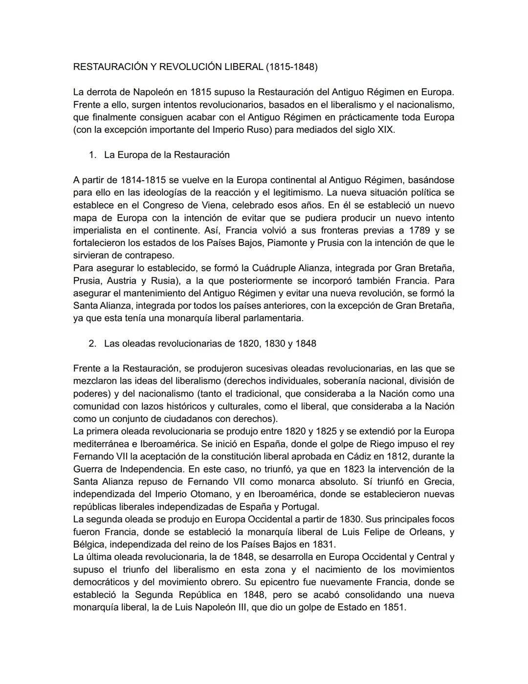 # UNIDAD 2: REVOLUCIONES LIBERALES Y NACIONALISMO
INTRODUCCIÓN
Como consecuencia del fortalecimiento de la burguesía y de la difusión del