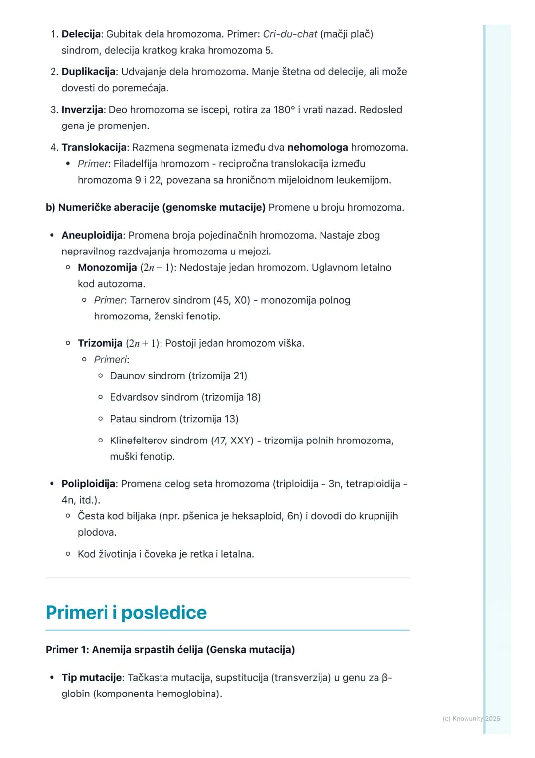 # Mutacije
## Uvod u mutacije
Mutacije su trajne promene u genetičkom materijalu (DNK ili RNK kod nekih
virusa). One su osnovni izvor gene