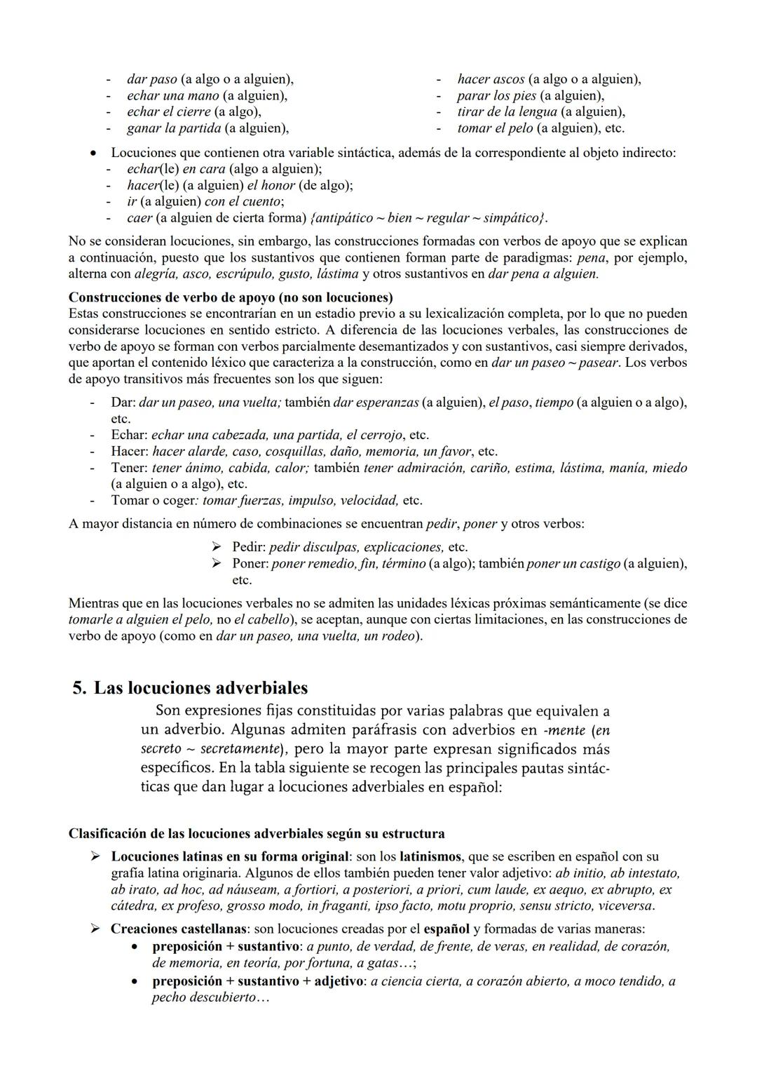 Las locuciones según la Nueva gramática de la lengua
española de la RAE
1. Grupos sintácticos lexicalizados y semilexicalizados: conepto de