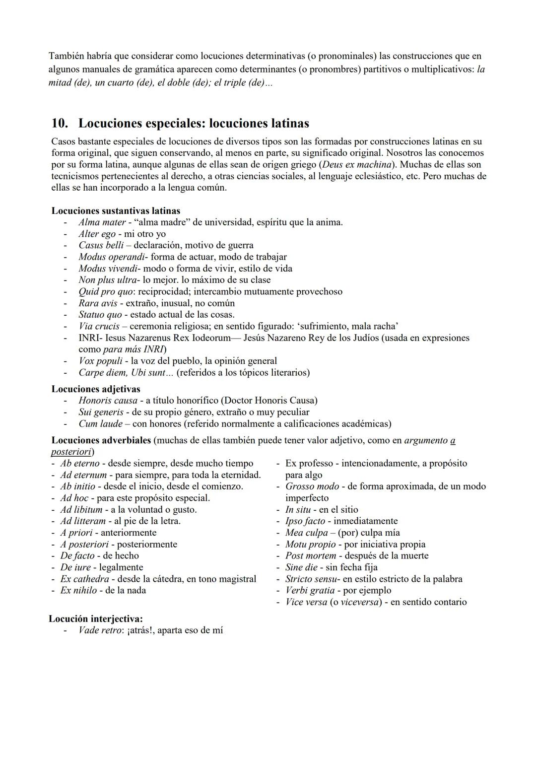 Las locuciones según la Nueva gramática de la lengua
española de la RAE
1. Grupos sintácticos lexicalizados y semilexicalizados: conepto de