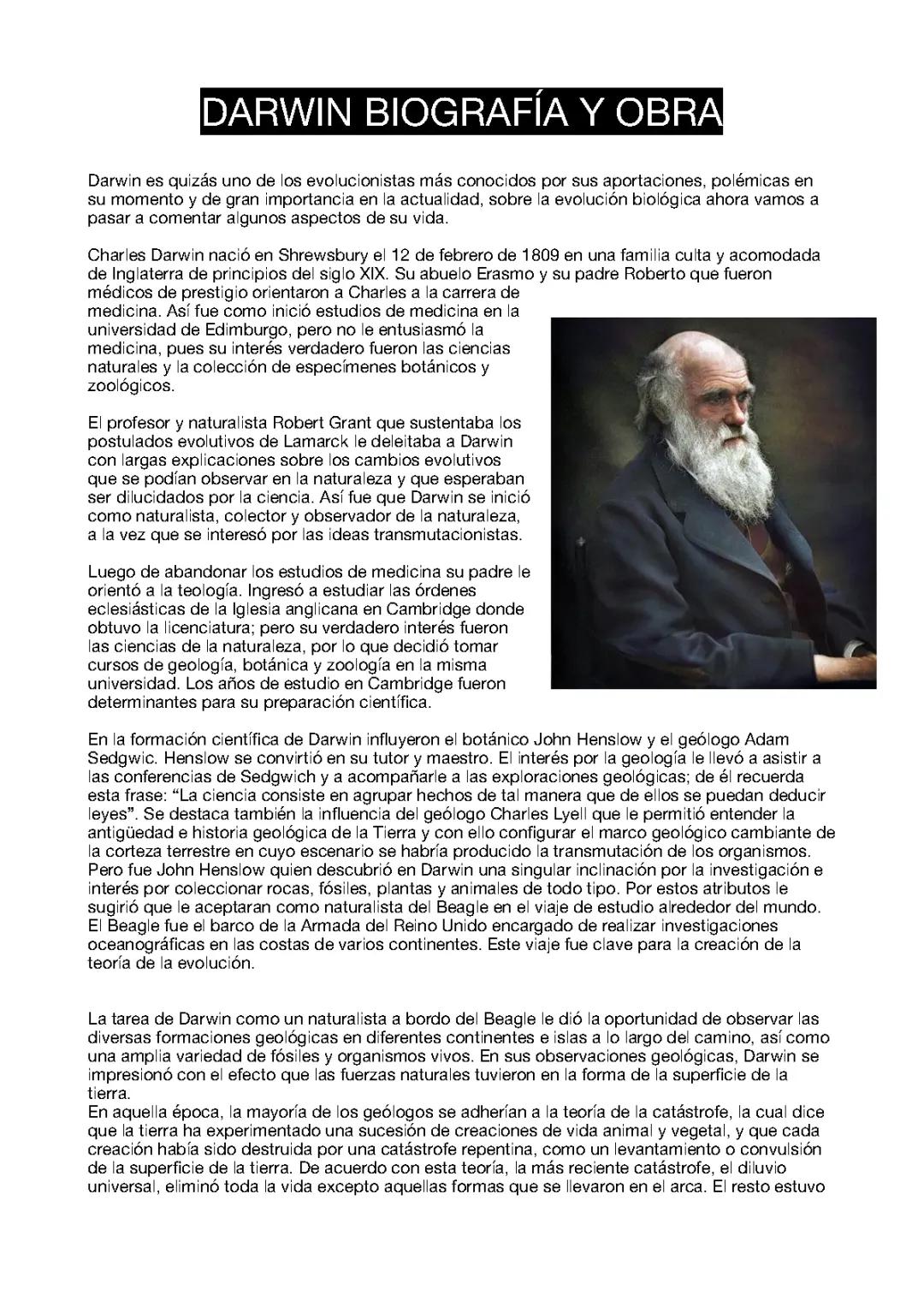 BIOGRAFÍA DE DARWIN