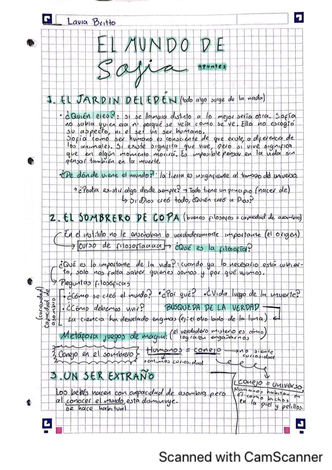 EL MUNDO DE SOFÍA (capítulo a capítulo)