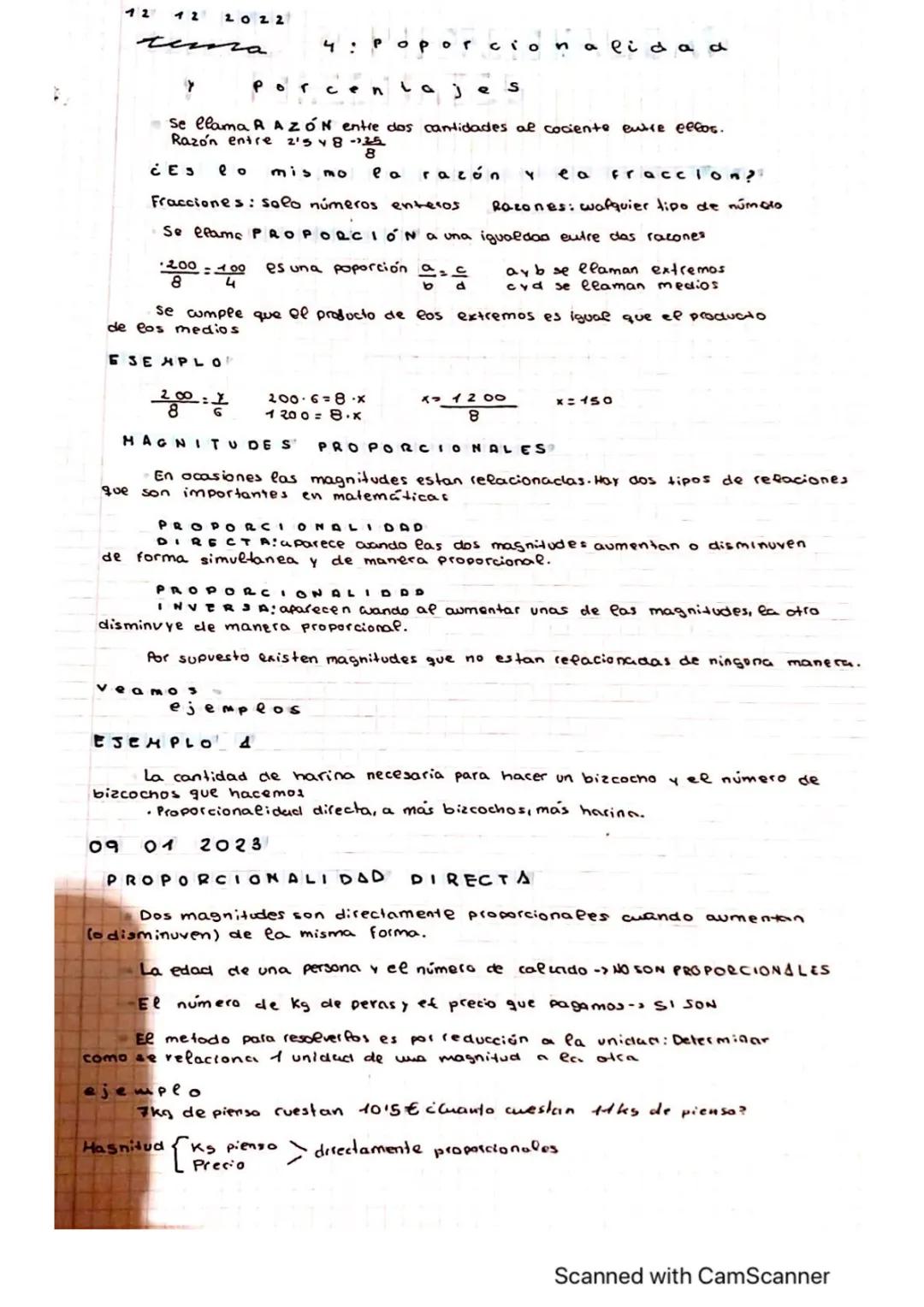 Proporcionalidad y Porcentajes