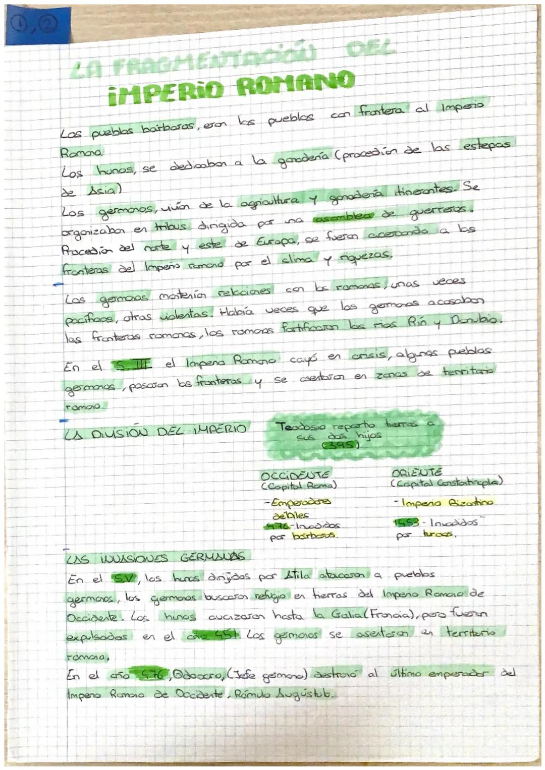 La fragmentación del imperio romano 2 eso