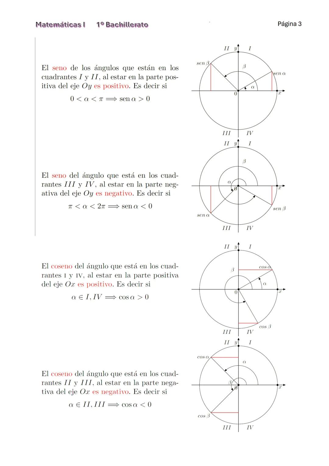 Matemáticas ! 1º Bachillerato
Página 1
AMPLIACIÓN DE LAS RAZONES TRIGONOMÉTRICAS
Hasta ahora sólo hemos definido las razones trigonométricas