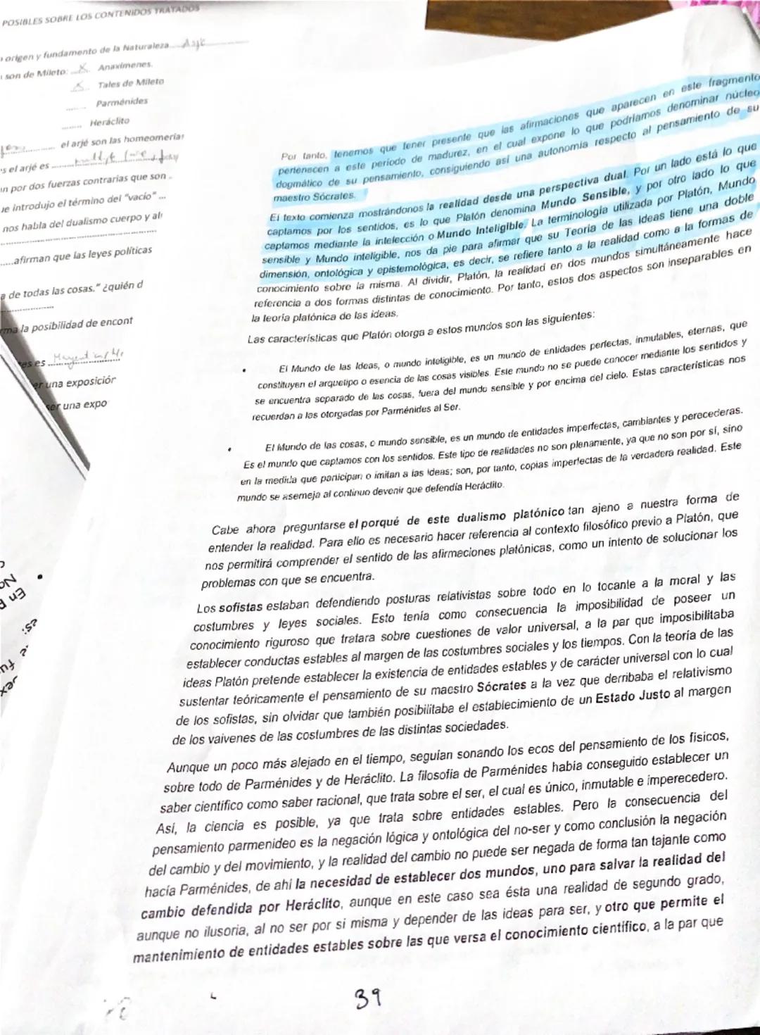 - Actúa como origen y fundamento de la N
- Señala quién son de Mileto: Ar
egún Argo
gún Empedocles e
inen o se separan
rimer filósofo qu
ve