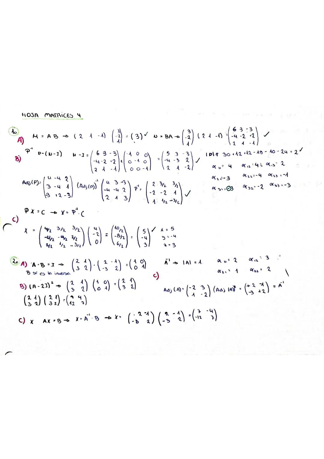 A+ x = 8
AX+B=C
X F - B=C
4 ECUACIONES MATRICIALES QUE SE PUEDEN DESPEJAR.
AX+X
AXB=C D X = A' ·C· B²²
AX + BX =CD (A + B) X =< →
AX+TX = B