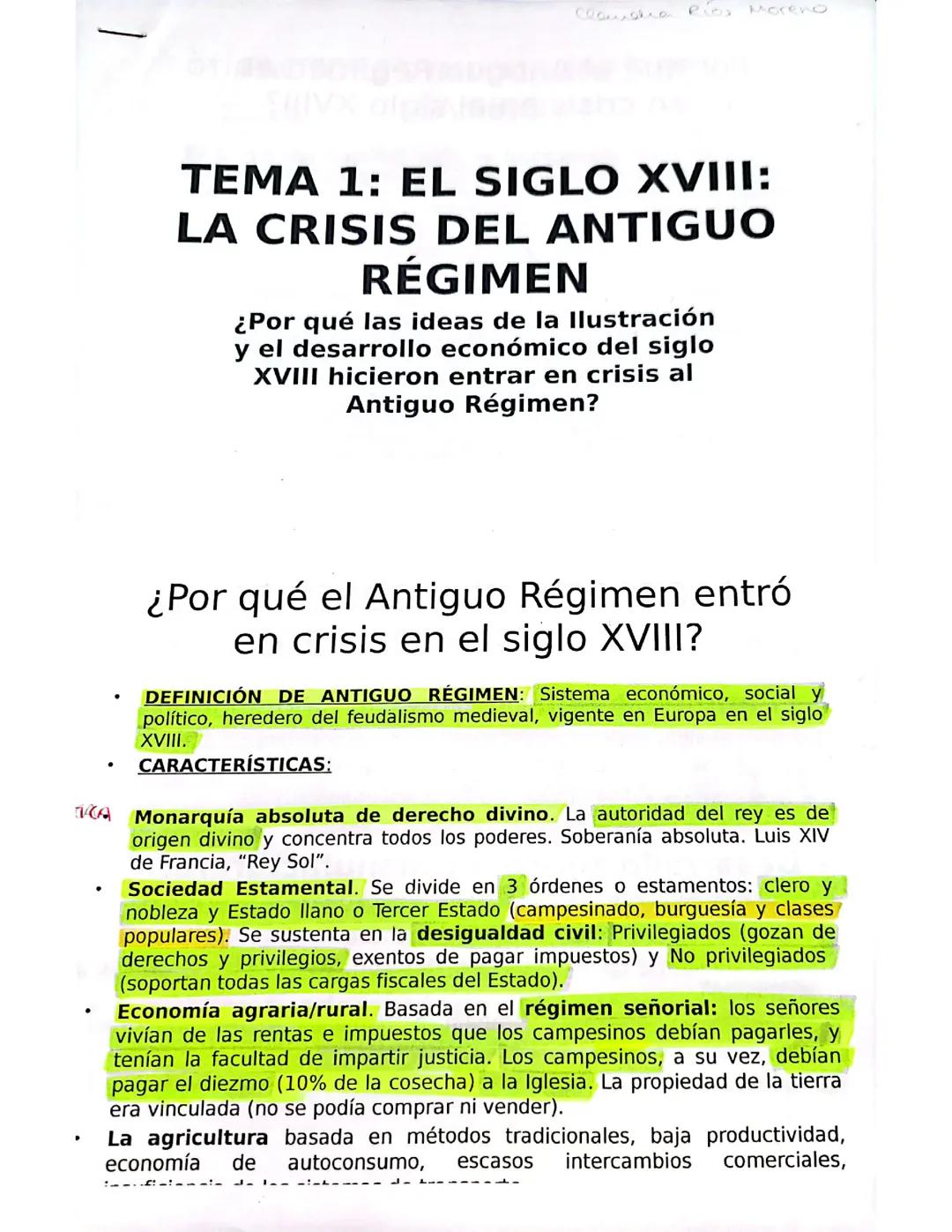 Historia 4ºESO. El antiguo régimen