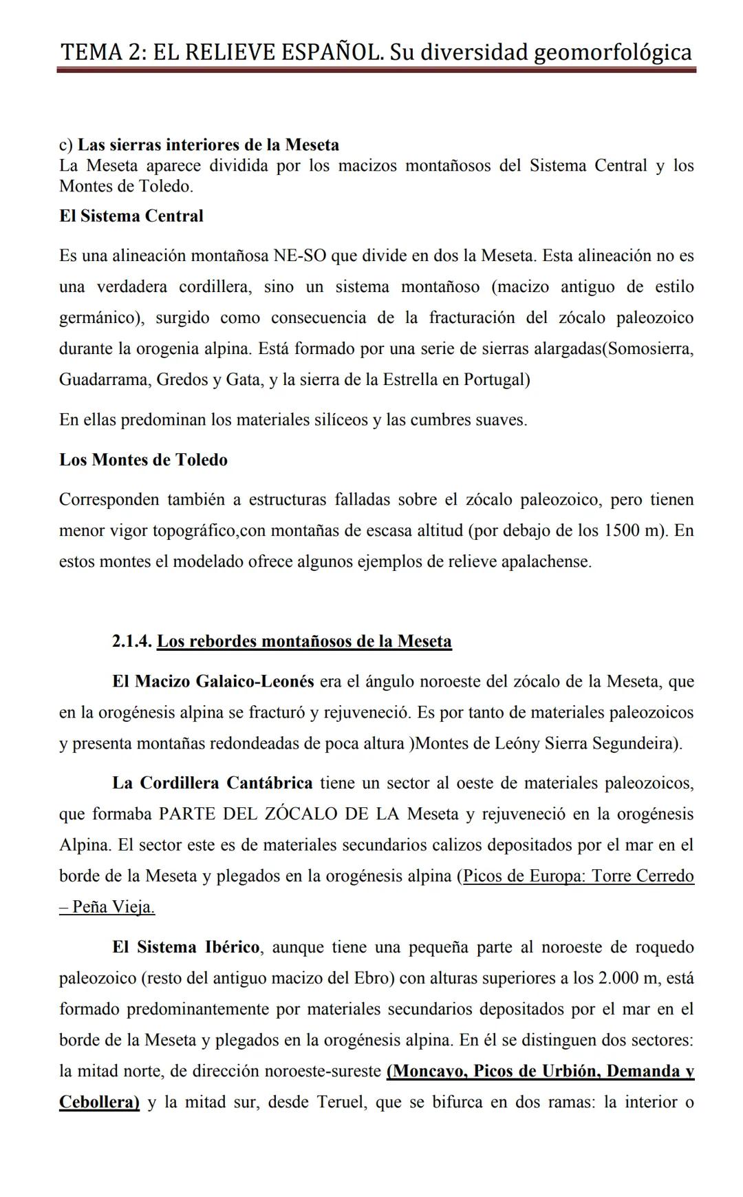 # TEMA 2: EL RELIEVE ESPAÑOL. Su diversidad geomorfológica
## TEMA 2
LAS UNIDADES DEL RELIEVE DE LA PENÍNSULA IBÉRICA Y SU
DINÁMICA. LOS R