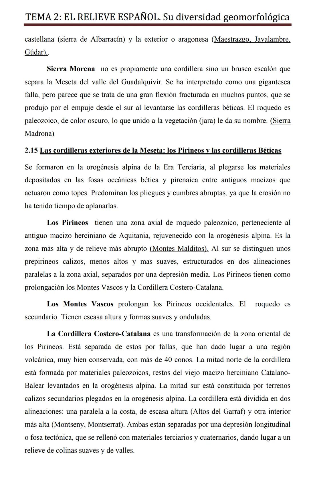# TEMA 2: EL RELIEVE ESPAÑOL. Su diversidad geomorfológica
## TEMA 2
LAS UNIDADES DEL RELIEVE DE LA PENÍNSULA IBÉRICA Y SU
DINÁMICA. LOS R
