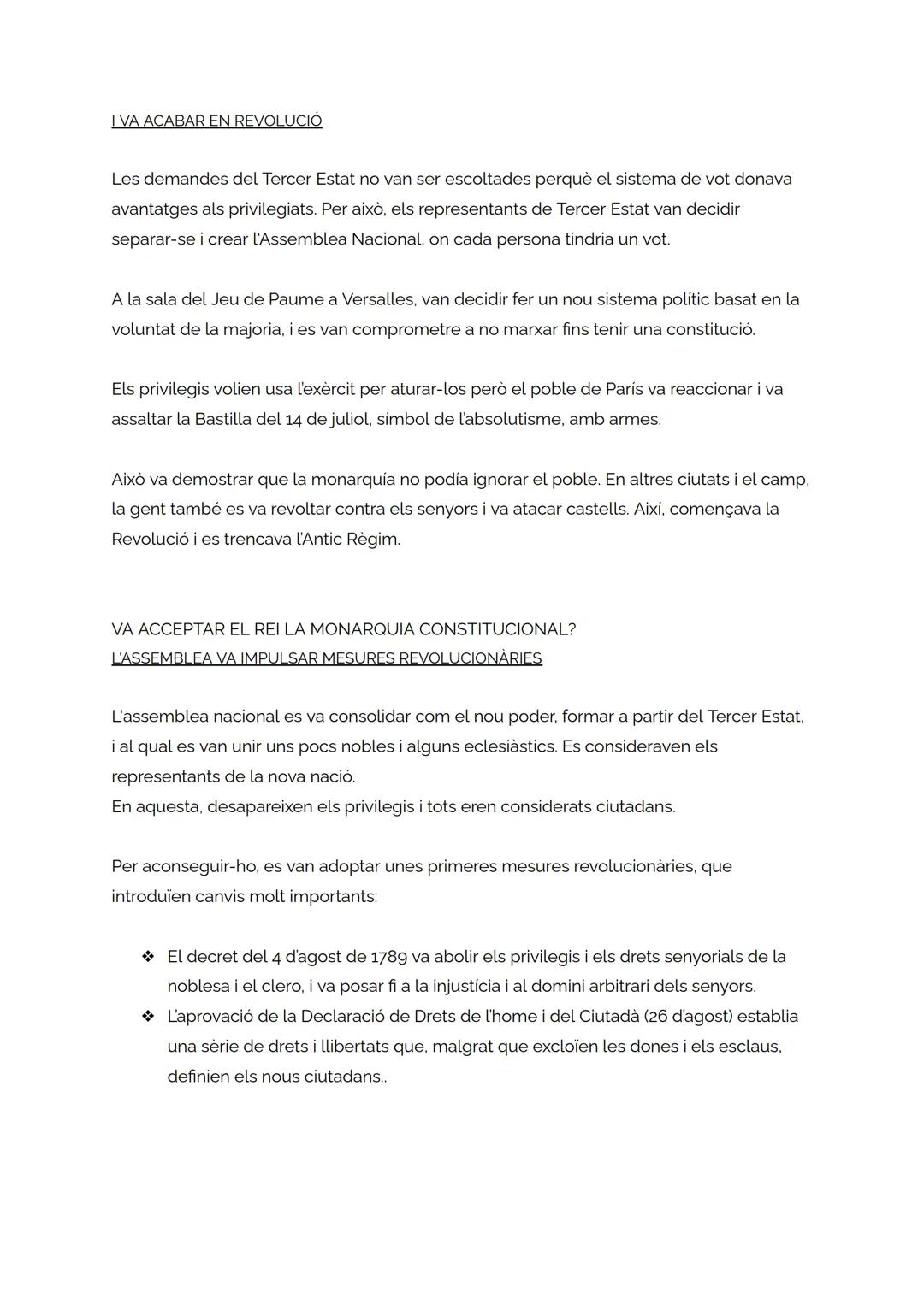 SEGONA UNITAT
HISTORIA - LA REVOLUCIÓ FRANCESA
01. LA REVOLUCIÓ FRANCESA - VA SER EL 1789 L'ANY DEL TERCER ESTAT?
02. VA ACCEPTAR EL REI LA