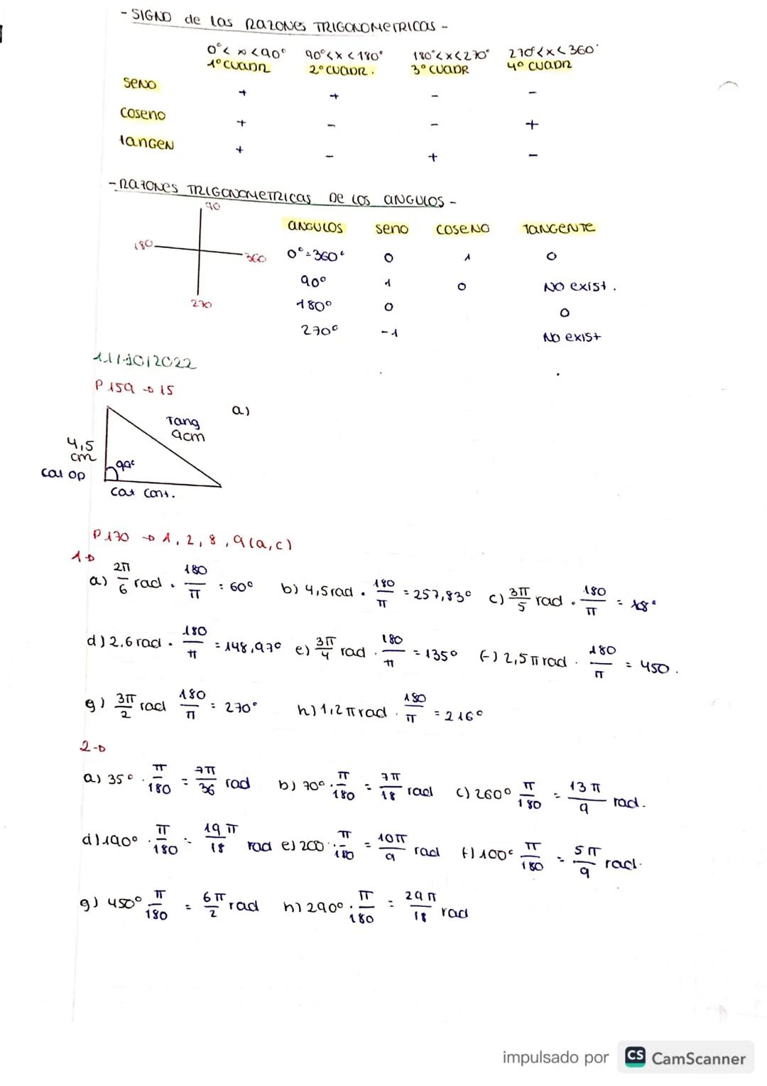 31.5.
and
TEMA 7
TRIGONOMEtrin
*Un cacian es la medida
auco es igua
at tactio
-DOOLDNES GRIDDOS-
Pag 456 (1)
al 2πTrad.
5
RACNE IRIGCROMETRI