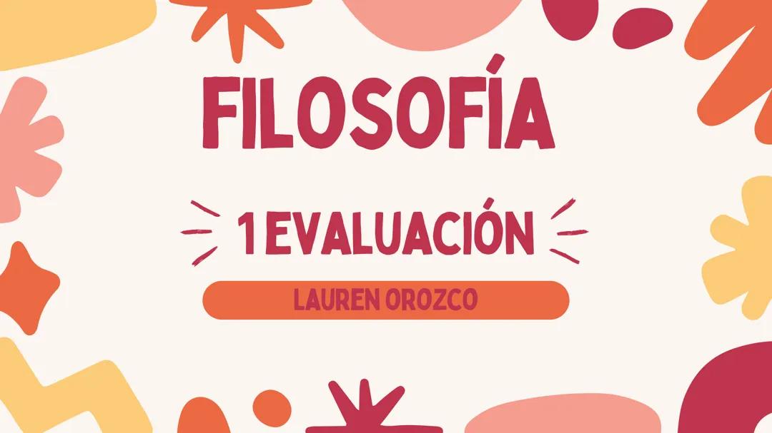 Filosofía 1 Bachillerato 1 Evaluación