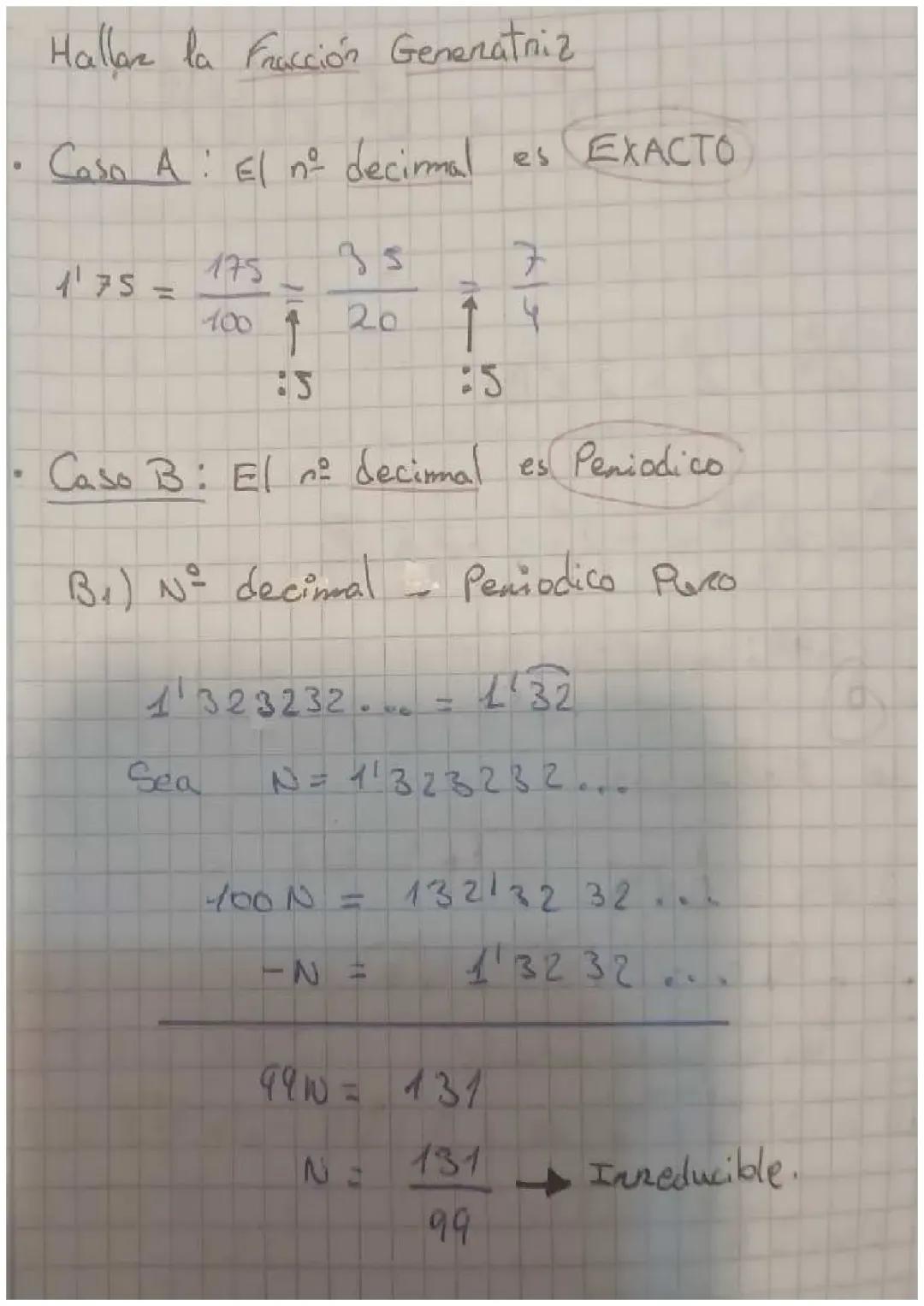 Fracción Generatriz