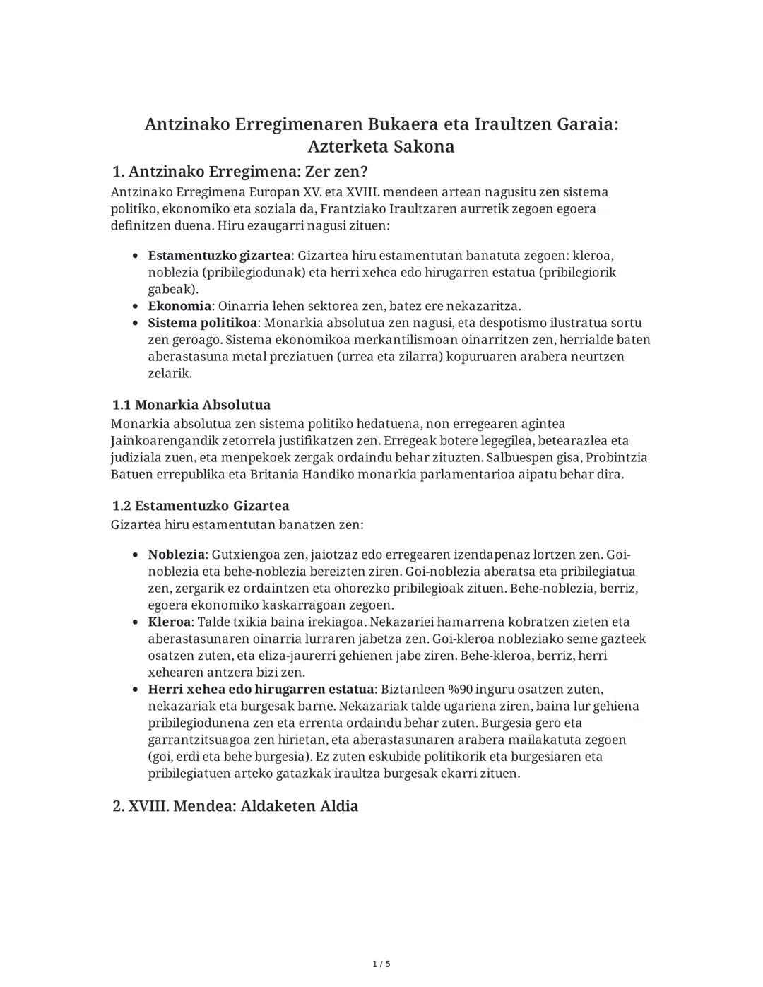 Antzinako Erregimena eta Iraultzak