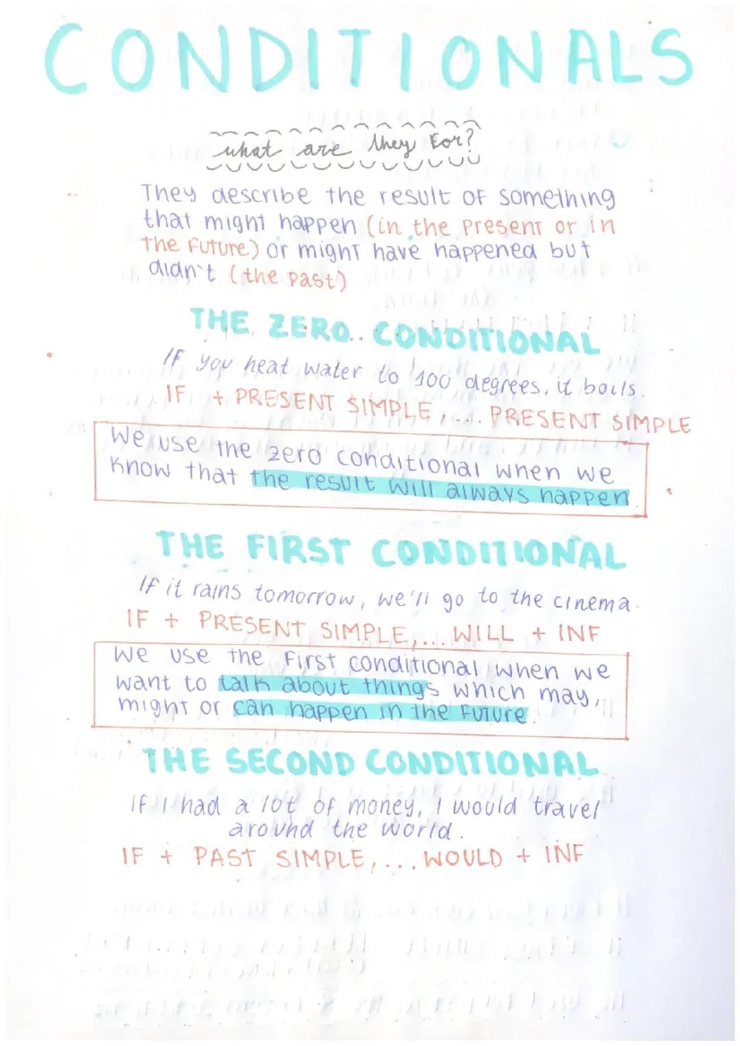 CONDITION ALS
what are they for?
They describe the result of something
that might happen (in the present or in
the Future) or might have hap