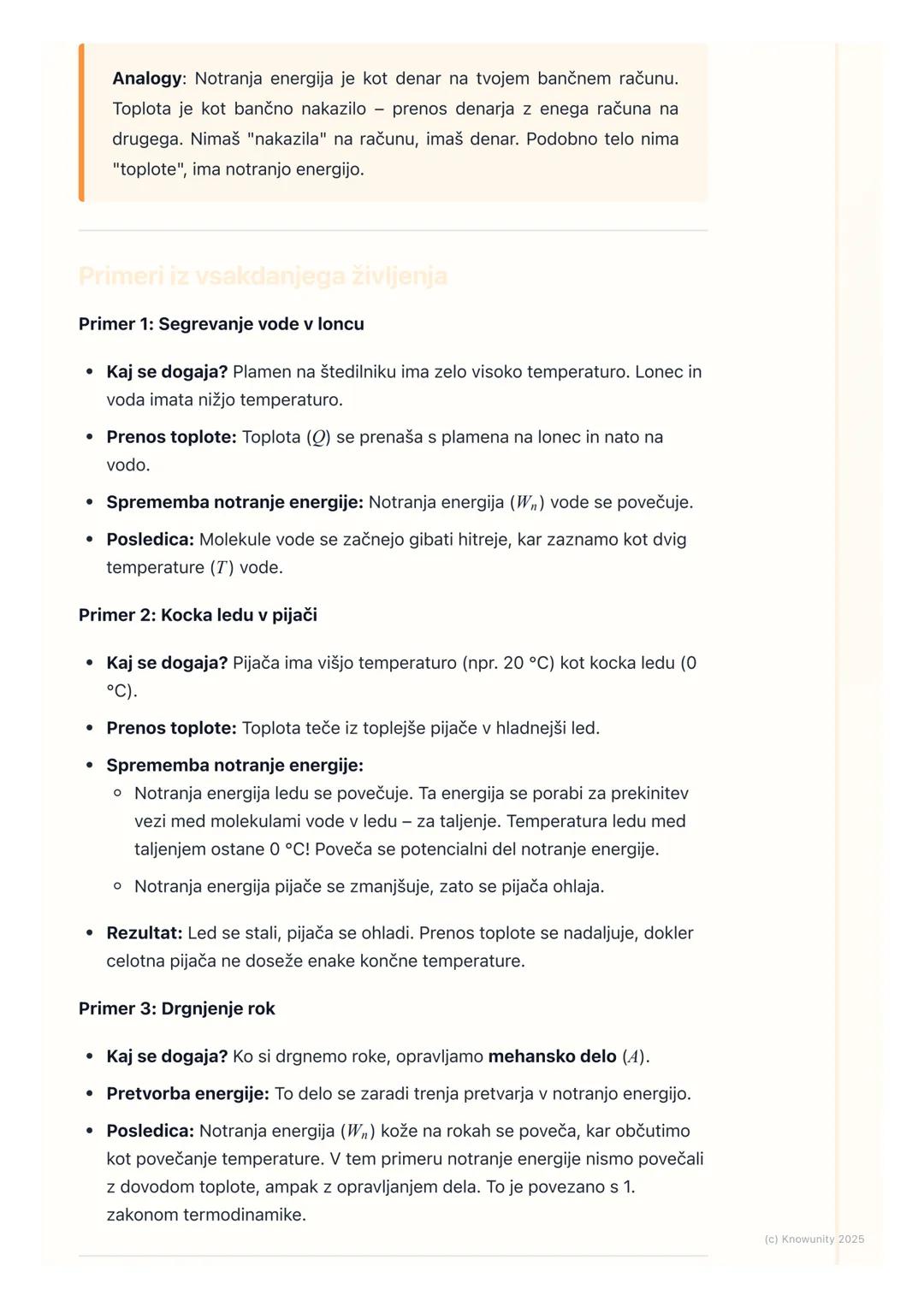 ## 5.2. Notranja energija in
toplota
Uvod v notranjo energijo in toploto
Pogosto v vsakdanjem življenju uporabljamo besedi "toplota" in "t