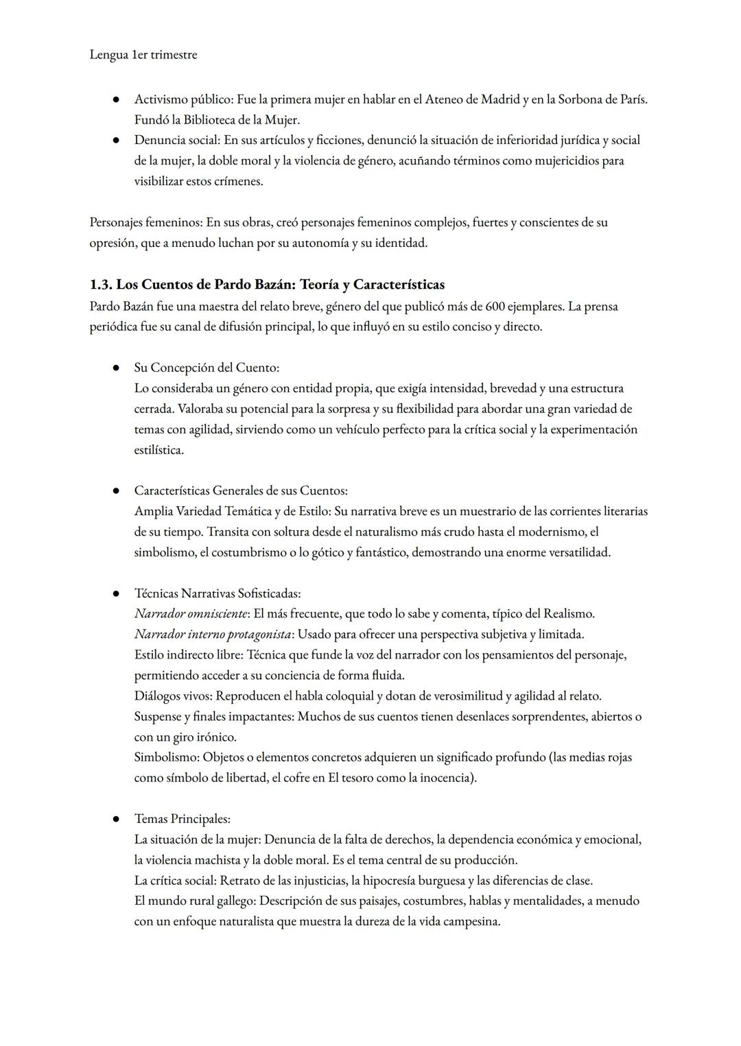 Lengua ler trimestre
1. LITERATURA: EMILIA PARDO BAZÁN Y EL REALISMO-NATURALISMO
1.1. Contexto Histórico-Literario
El Realismo surge en la