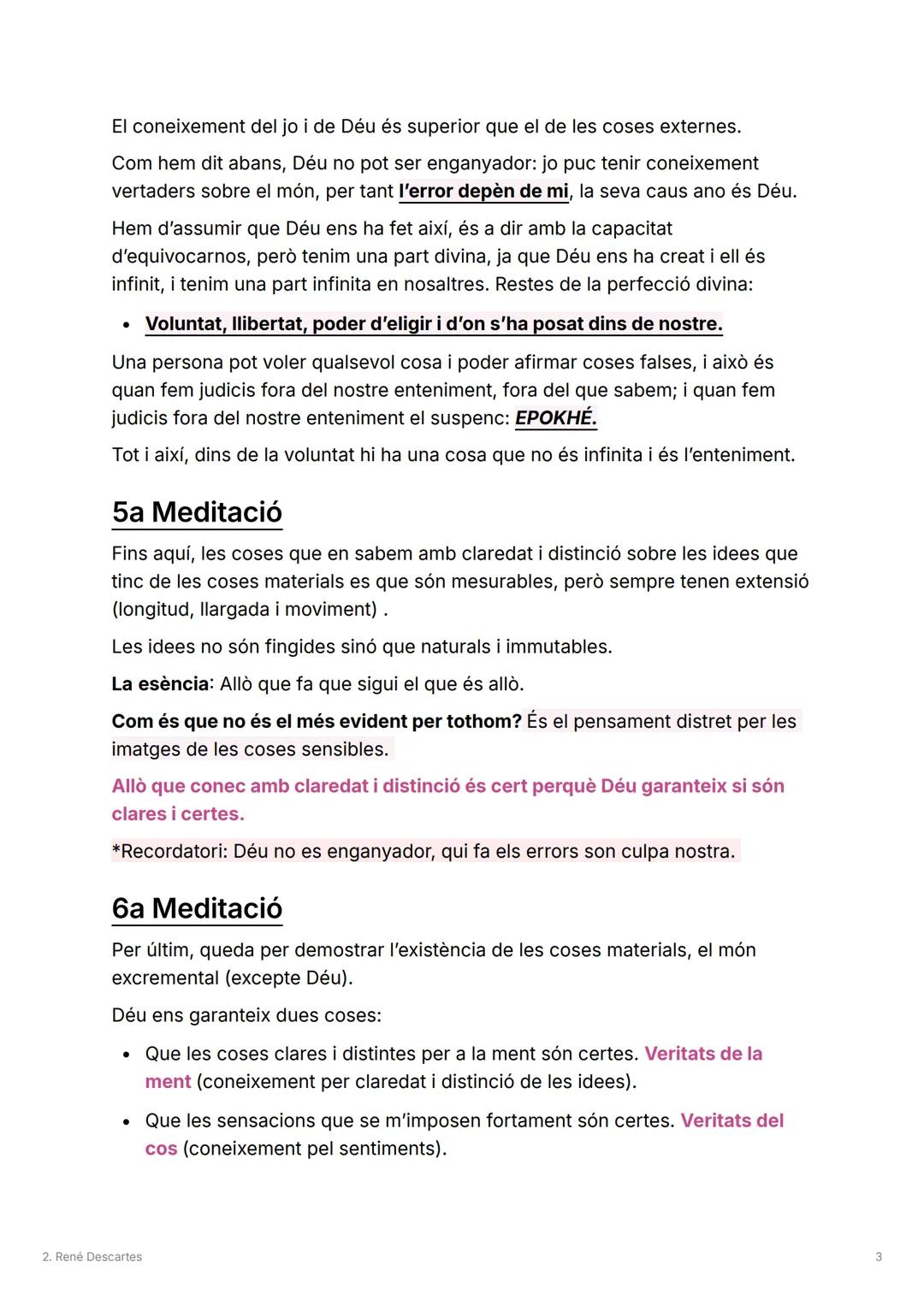 2. René Descartes
L'objectiu de Descartes: buscar la veritat del 100% amb unes bases sòlides i
fermes utilitzant un mètode anomenat criteri