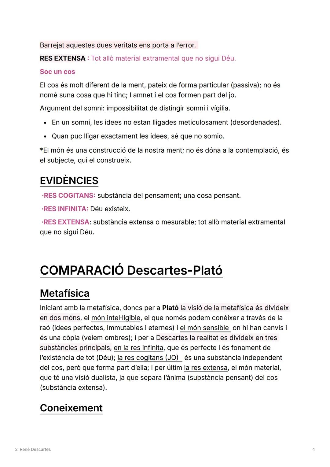 2. René Descartes
L'objectiu de Descartes: buscar la veritat del 100% amb unes bases sòlides i
fermes utilitzant un mètode anomenat criteri