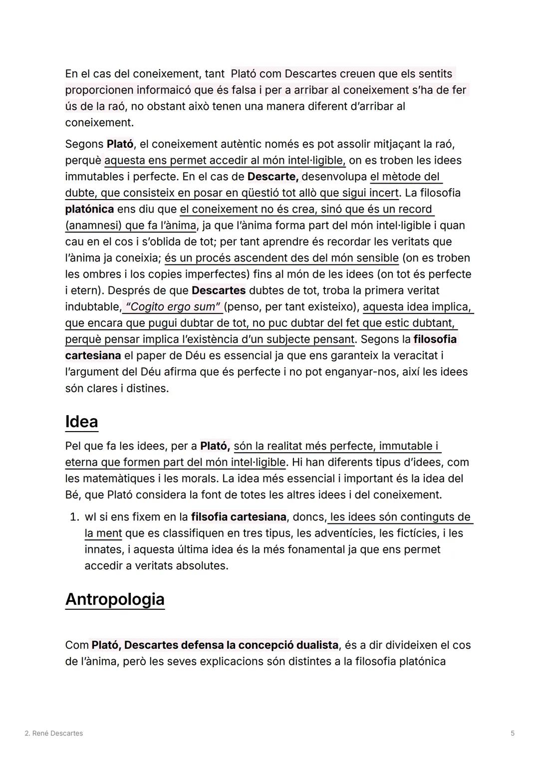 2. René Descartes
L'objectiu de Descartes: buscar la veritat del 100% amb unes bases sòlides i
fermes utilitzant un mètode anomenat criteri