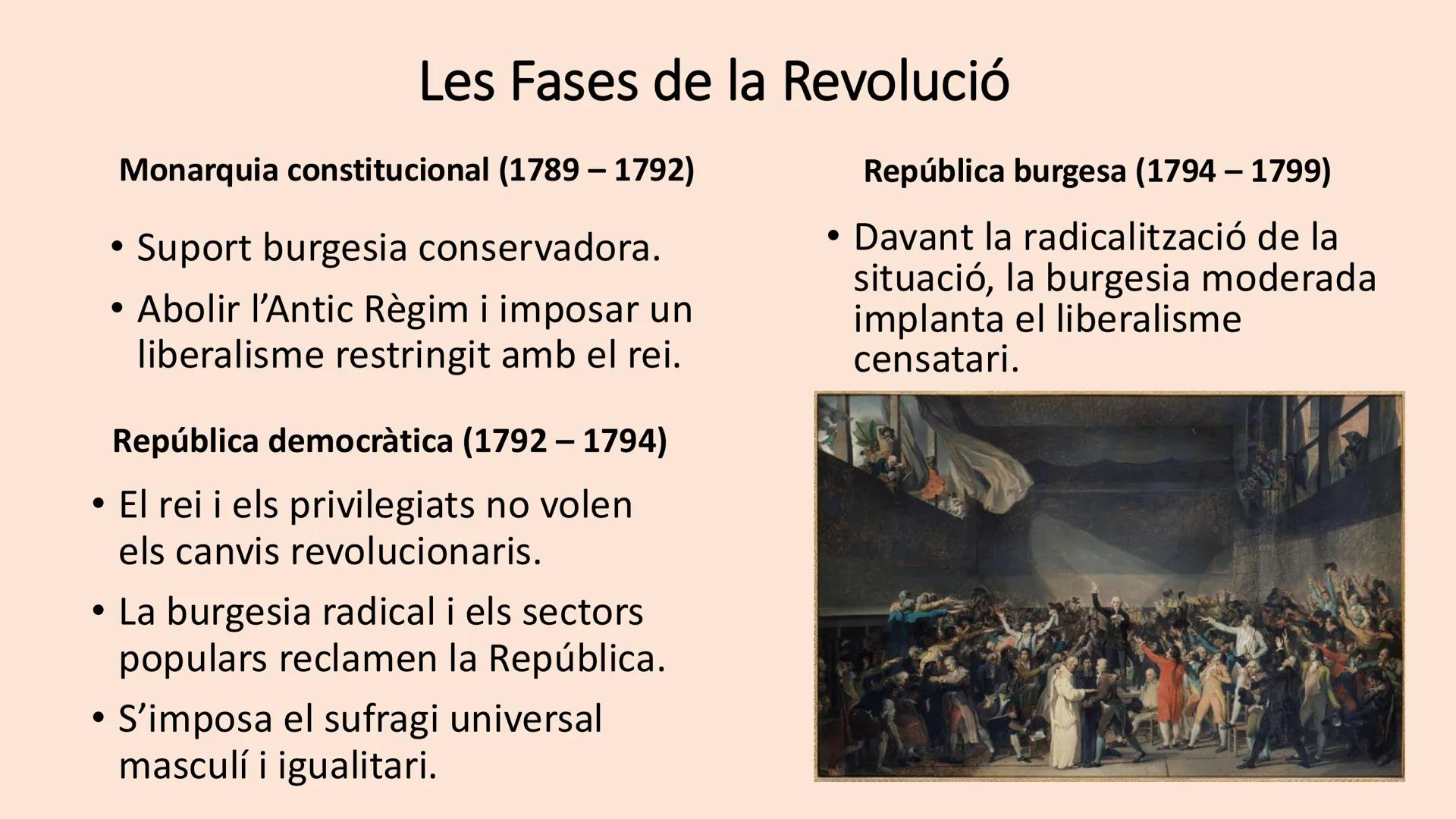 Revolucions
Liberals i
moviments
nacionalistes Influències del
període.
• Les noves idees il·lustrades i el creixement
economic del S.XVIII