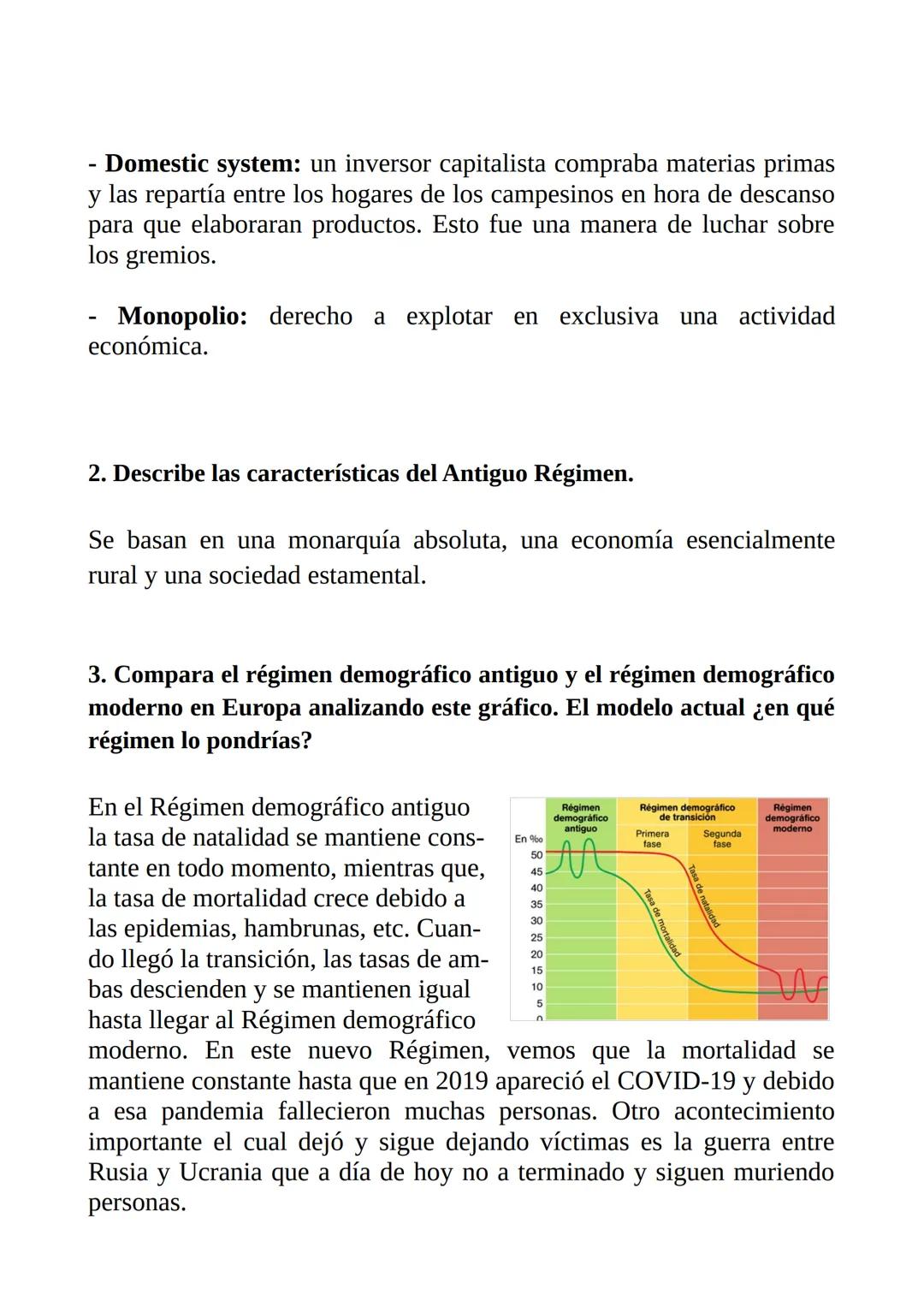 APUNTES EXAMEN DE HISTORIA
1. Afianza el vocabulario de esta unidad:
- Antiguo Régimen: sistema político económico y social establecido
en e