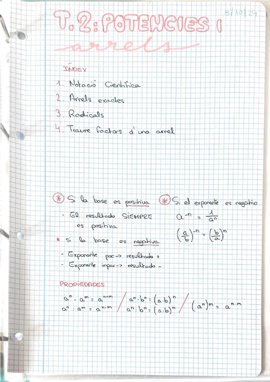 Tema: Potències i arrels