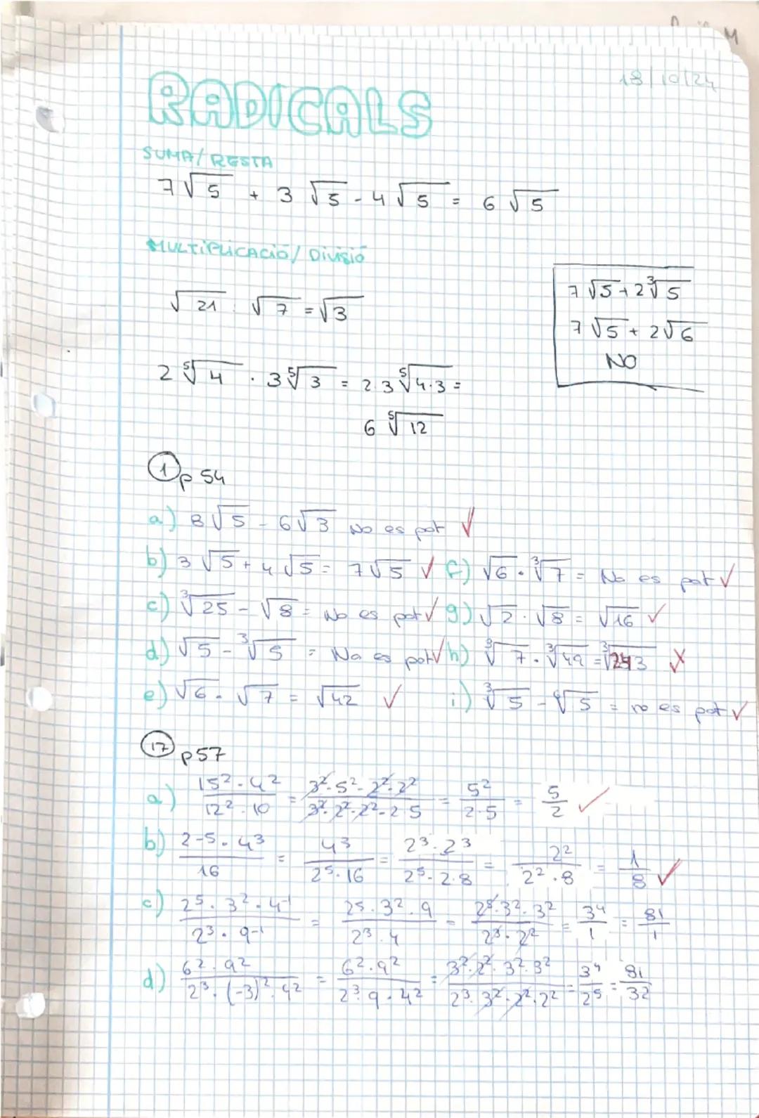 T. 2: POTENCIES I
rrels
INDEX
1. Notació Cientifice
2. Arrels exactes
3. Radicals
4. Traure factors d'una arnel
8/10/24
Si la base es positi