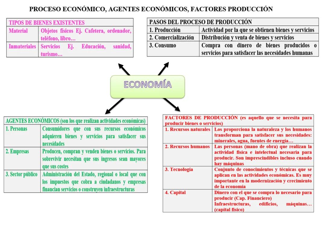 proceso económico,agentes económicos y factores de produccion