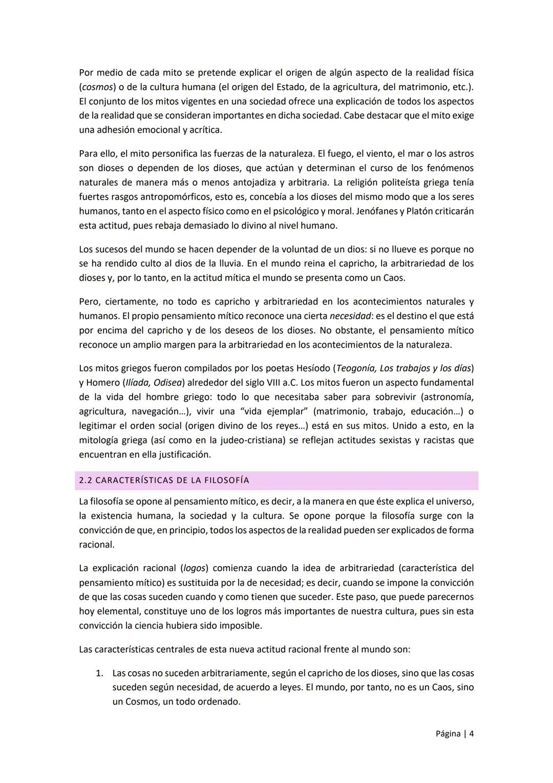 TEMA 1: LOS ORÍGENES DE
FILOSOFÍA
CONTENIDO
1. EL PASO DEL MITO AL LOGOS.
2. DOS FORMAS DE EXPLICAR LA REALIDAD
2.1 CARACTERÍSTICAS DEL MITO