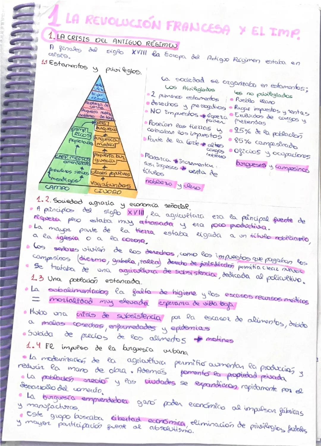 Resumen tema 1 la revolución francesa y el imperio de HMC
