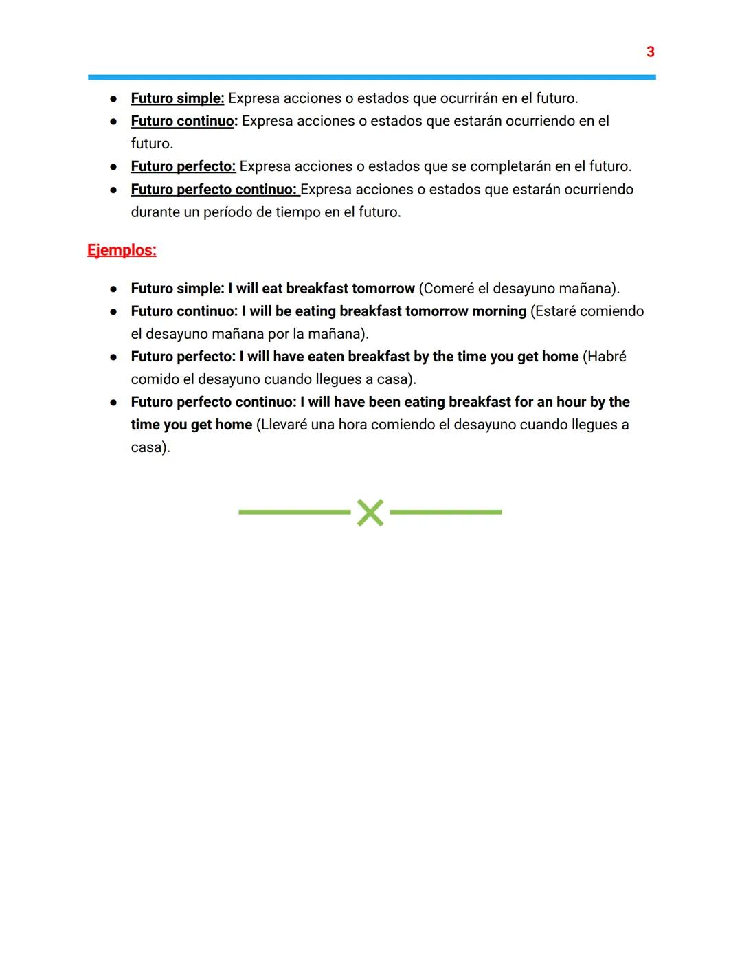 6
J
O
Ejemplos:
F
ENGLISH
English - Verbal Tenses
Tiempos verbales en inglés
Los tiempos verbales en inglés se dividen en tres grupos princi