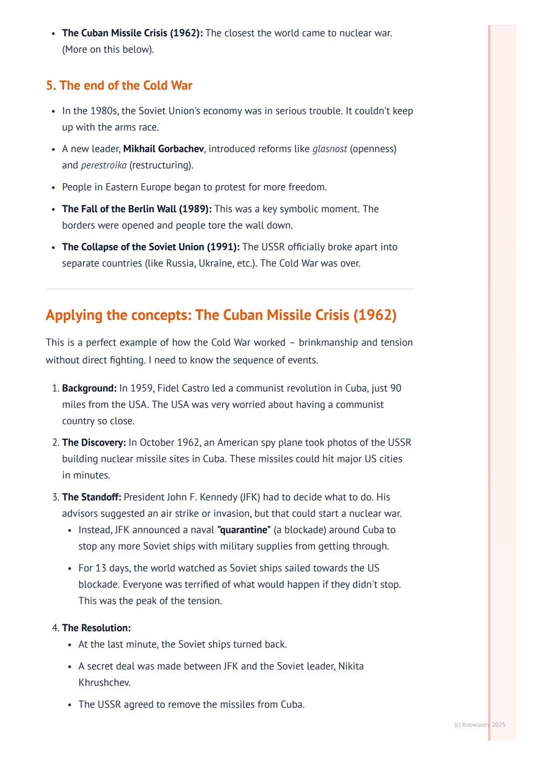 # The Cold War
What was the Cold War?
The Cold War was a period of intense tension and rivalry between the two main
superpowers after Worl