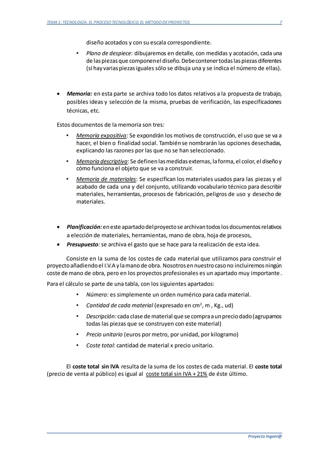 TEMA 1: TECNOLOGÍA. EL PROCESO TECNOLÓGICO. EL MÉTODO DE PROYECTOS
TEMA 1: TECNOLOGÍA. EL PROCESO
TECNOLÓGICO. EL MÉTODO DE PROYECTOS
1.1.-
