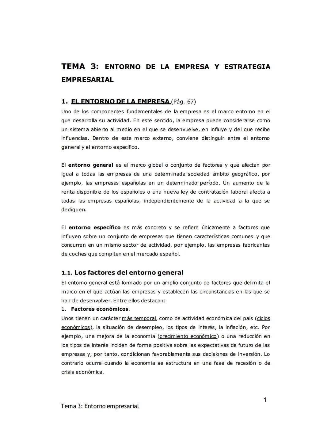 TEMA 3 ECONOMÍA DE LA EMPRESA