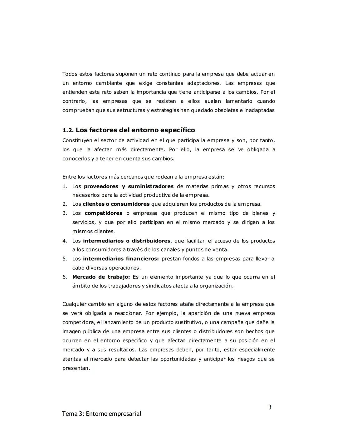 # TEMA 3: ENTORNO DE LA EMPRESA Y ESTRATEGIA
EMPRESARIAL
1. EL ENTORNO DE LA EMPRESA (Pág. 67)
Uno de los componentes fundamentales de la