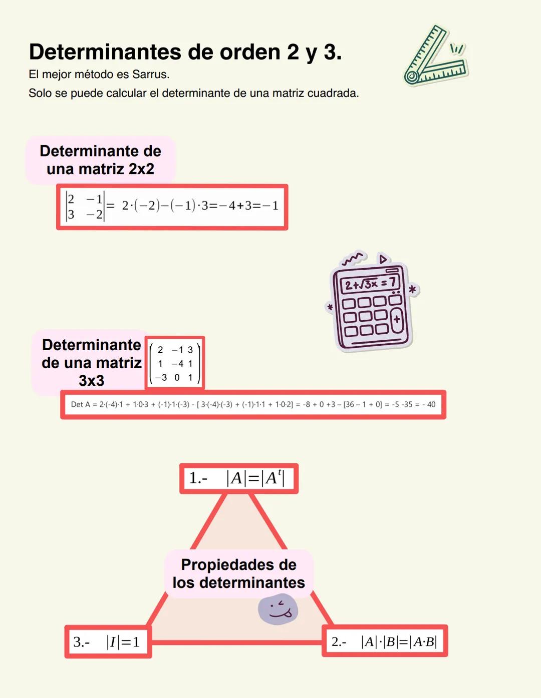000
Matrices y
determinantes. Matrices.
A =
211 212
221 222
B =
am1 am2
Matriz 2x3
⠀⠀
2-13
105
a₁n
a2n
a mn
Matriz 2x2
A
^= (1-3¹)
03
Orden